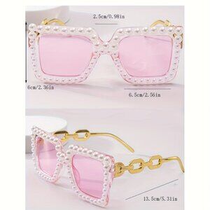 Travel Passions - Pearl Rimmed Pink Sunglasses